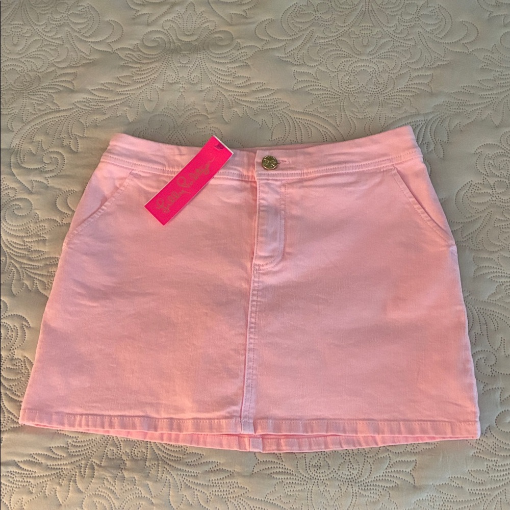 Llilly Pulitzer NWT pink denim skort size 2
